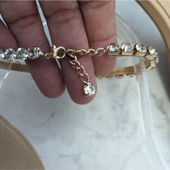 Vince Camuto Evansa nude open square toe jewelled ankle heels size 10 - Picture 4 of 12